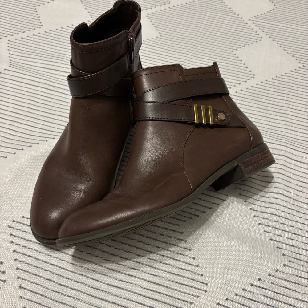 Boho Brown Leather Ankle Booties